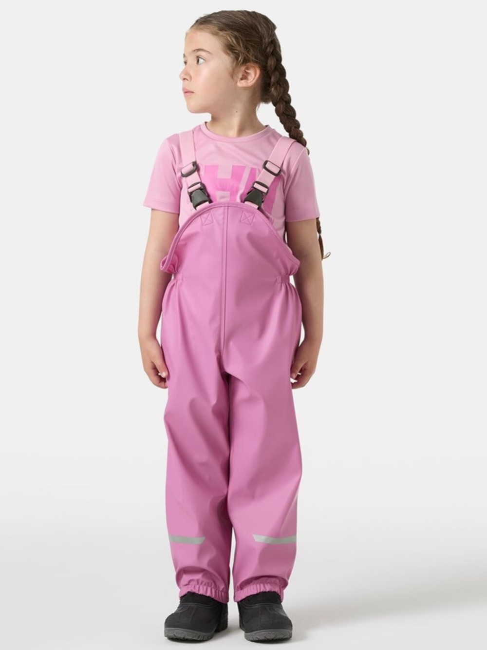 Helly Hansen Kids Bergen 2.0 PU Rain Bib Pants Size 8 Pink Waterproof